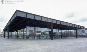Dia 5 Museum of modern arts designed by Mies van der Rohe recalled to Berlin by the senator Hans Duttmann